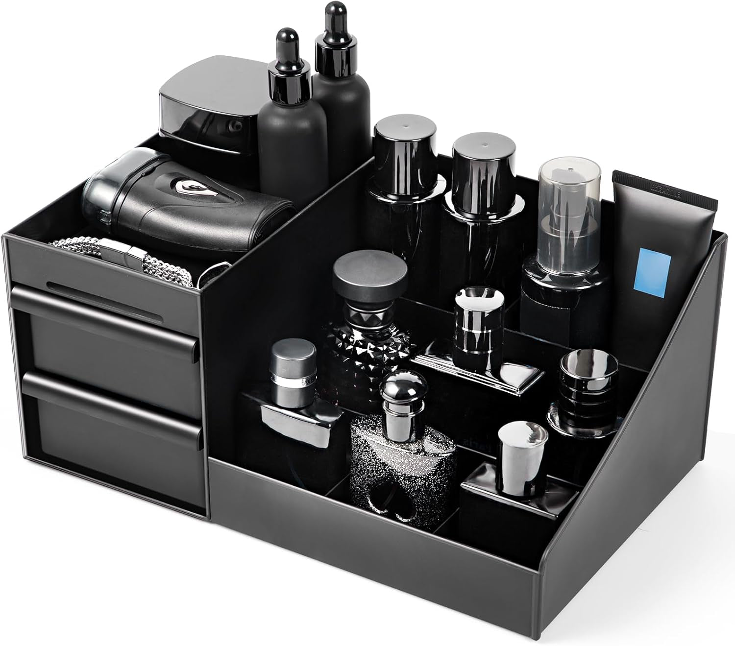 Countertop Cologne Stand Shelves, Organizador De Perfumes, Estante Para Perfumes, Dresser Organizer, Bedroom Essentials, Gifts for Men, Black
