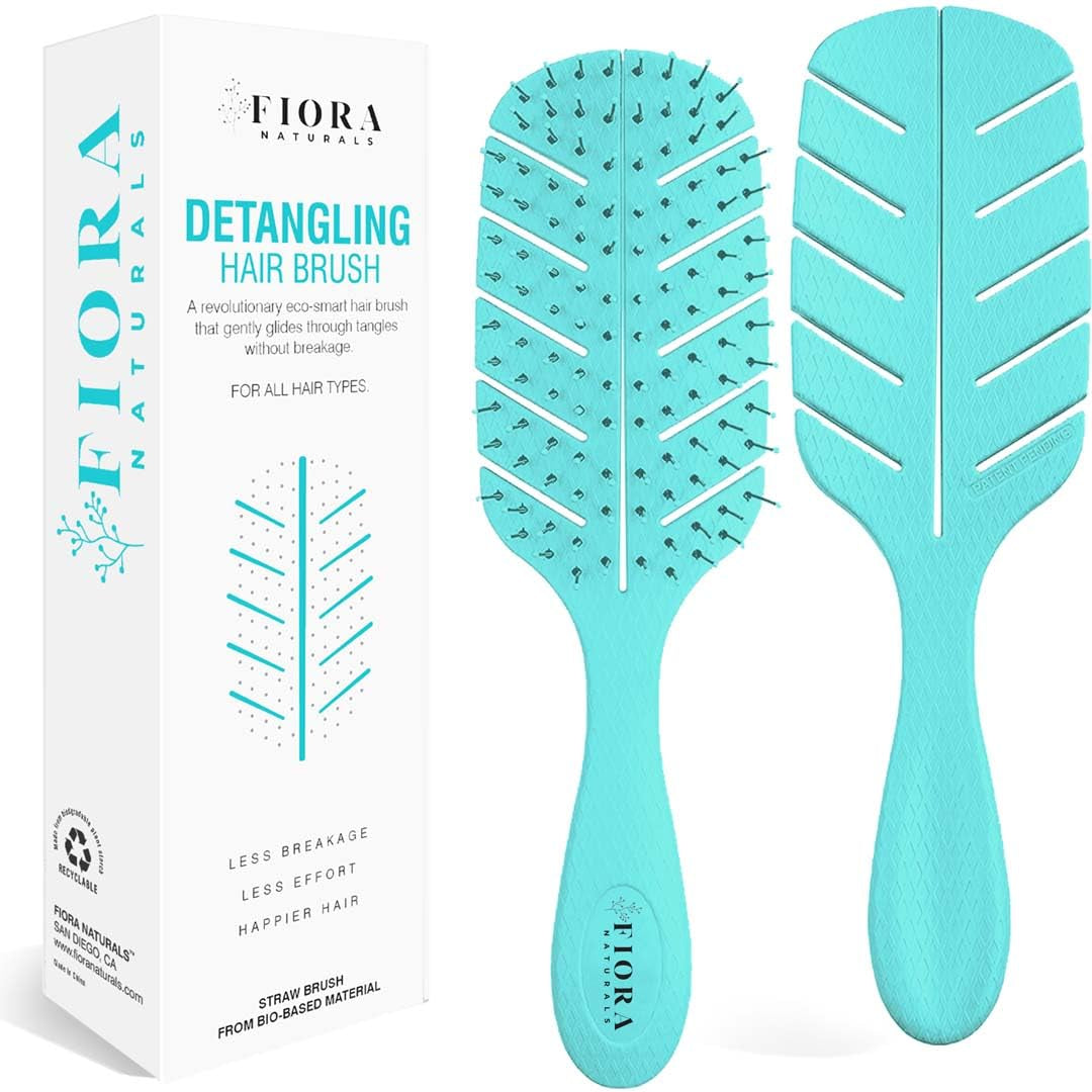 Detangler Brush by  - 100% Bio-Friendly Detangling Brush W/Ultra-Soft Bristles - Glide through Tangles with Ease - for Curly, Fine, Black Natural, Women, Men, Kids - Dry and Wet Hair