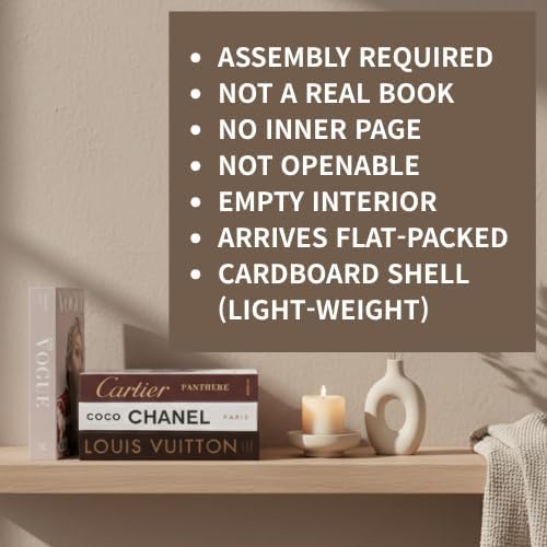 Luxe Large | 4 PCS Decorative Books for Home Decor | Coffee Table Book Decor | Faux Books for Decoration | Aesthetic Shelf & Bookshelf Decor for Living Room, Bedroom, or Office