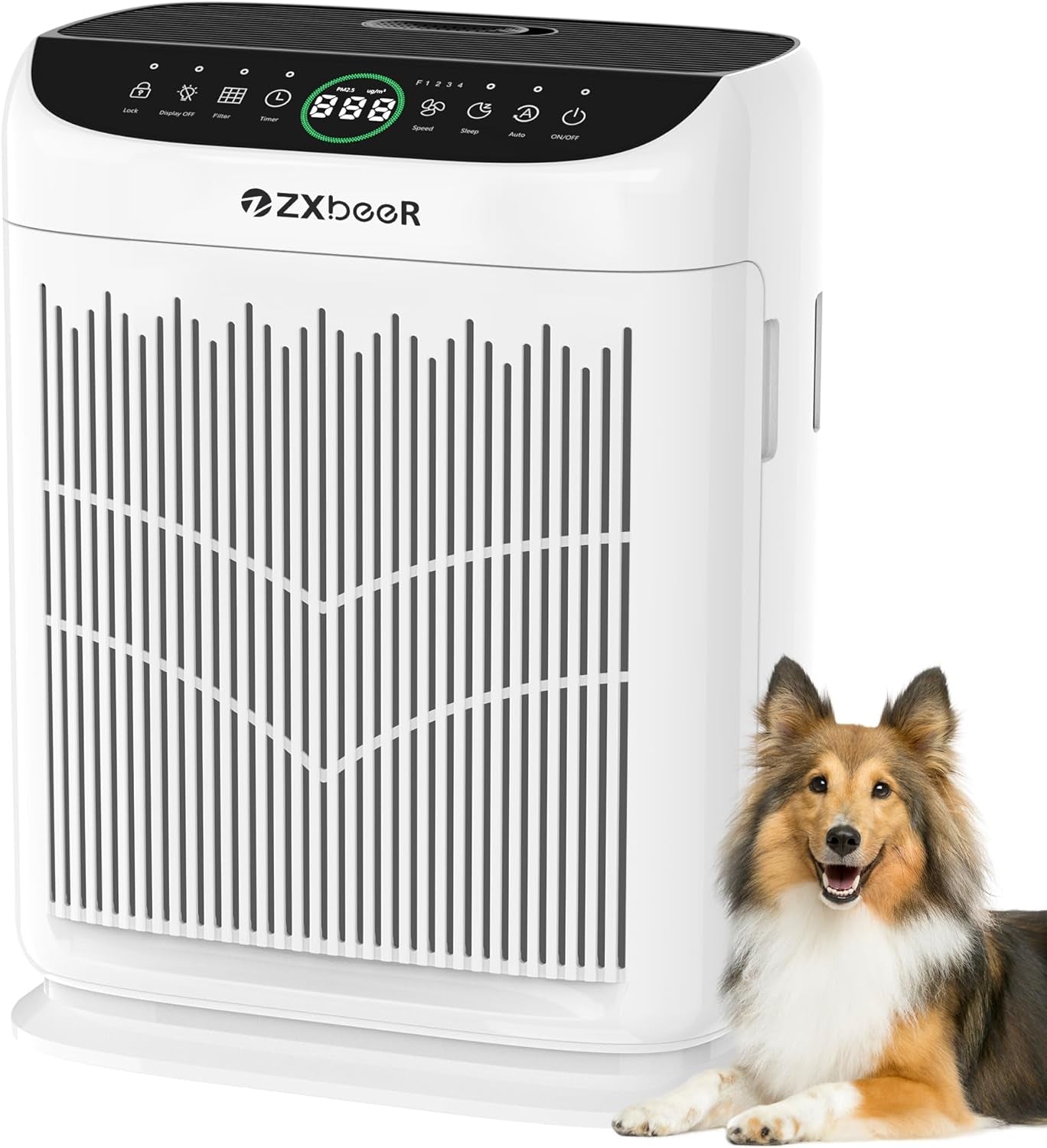 Air Purifiers for Home Large Room up to 3000 Ft²,  HEPA Double-Sided Air Purifier with Washable Filter, PM2.5 Air Quality Sensor, Aroma, 20Db Sleep Mode, Air Cleaner for Pets Bedroom (White)