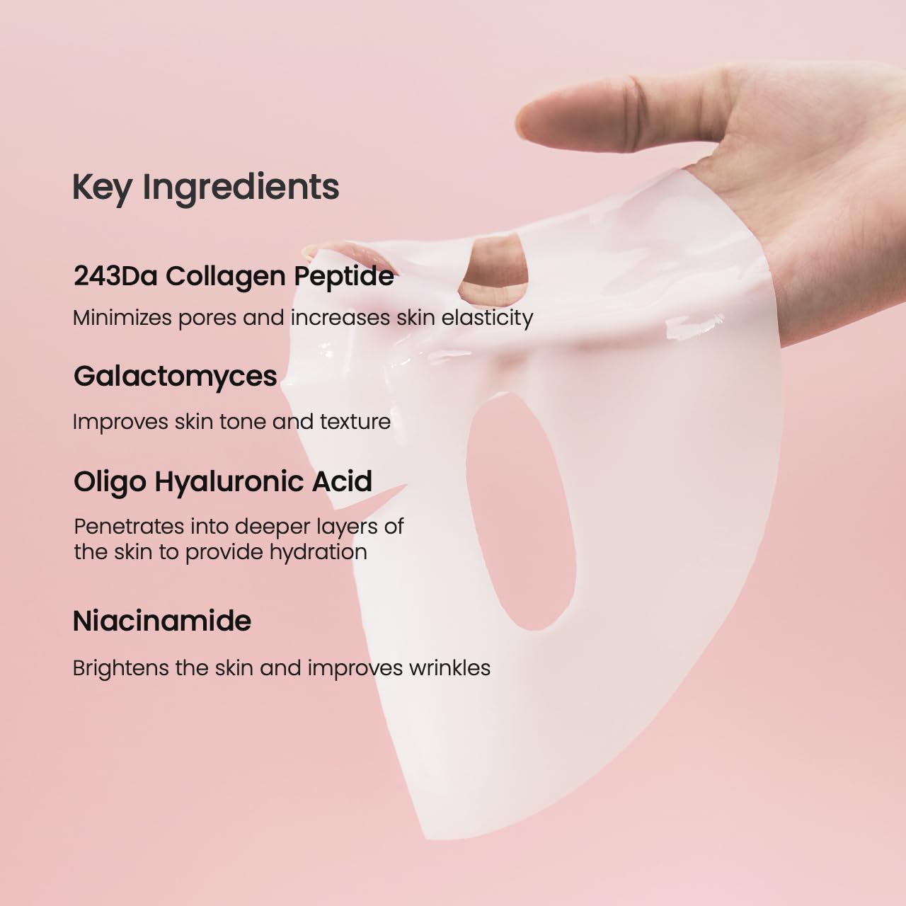 Bio-Collagen Real Deep Mask, Hydrating Overnight Hydrogel Mask, Pore Minimizing, Elasticity, Plumping Improvement, Korean Skincare, Stocking Stuffers for Teen Girls | 1.19Oz(34G) X 4Ea