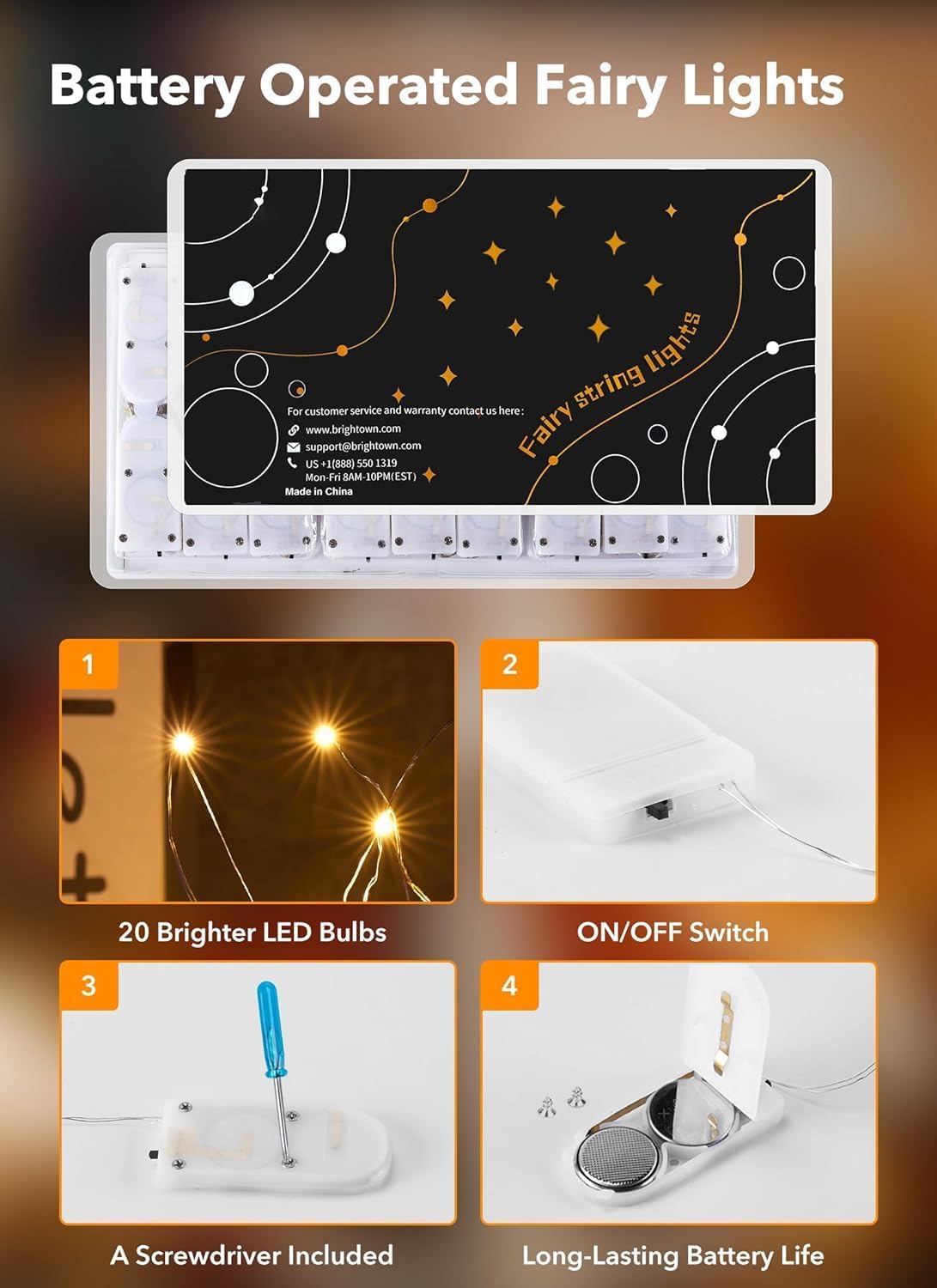 12 Pack LED Fairy Lights Battery Operated String Lights - 7Ft 20LED Waterproof Silver Wire Firefly Starry Moon Lights for DIY Crafts Wedding Table Centerpieces Party Bedroom Christmas