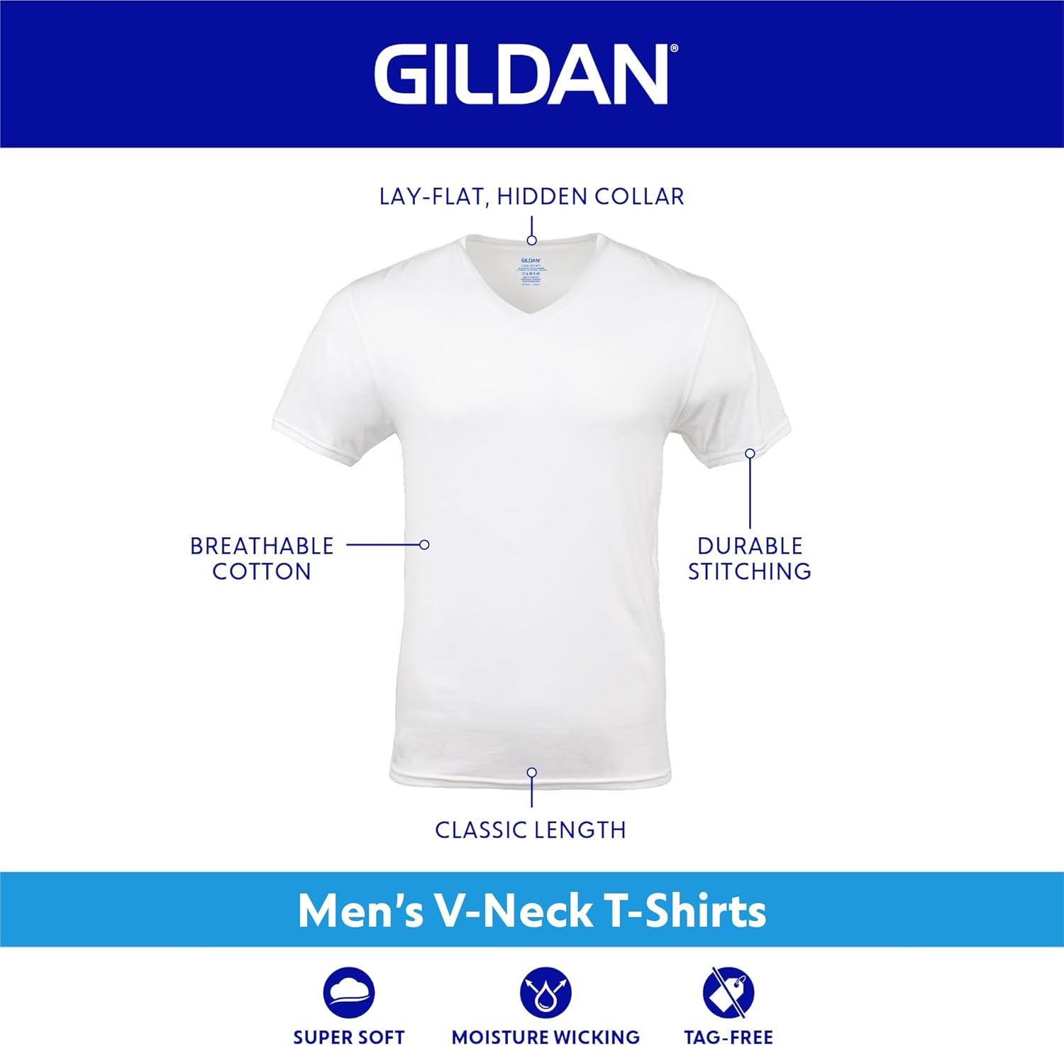 Men'S V-Neck T-Shirts, Multipack, Style G1103