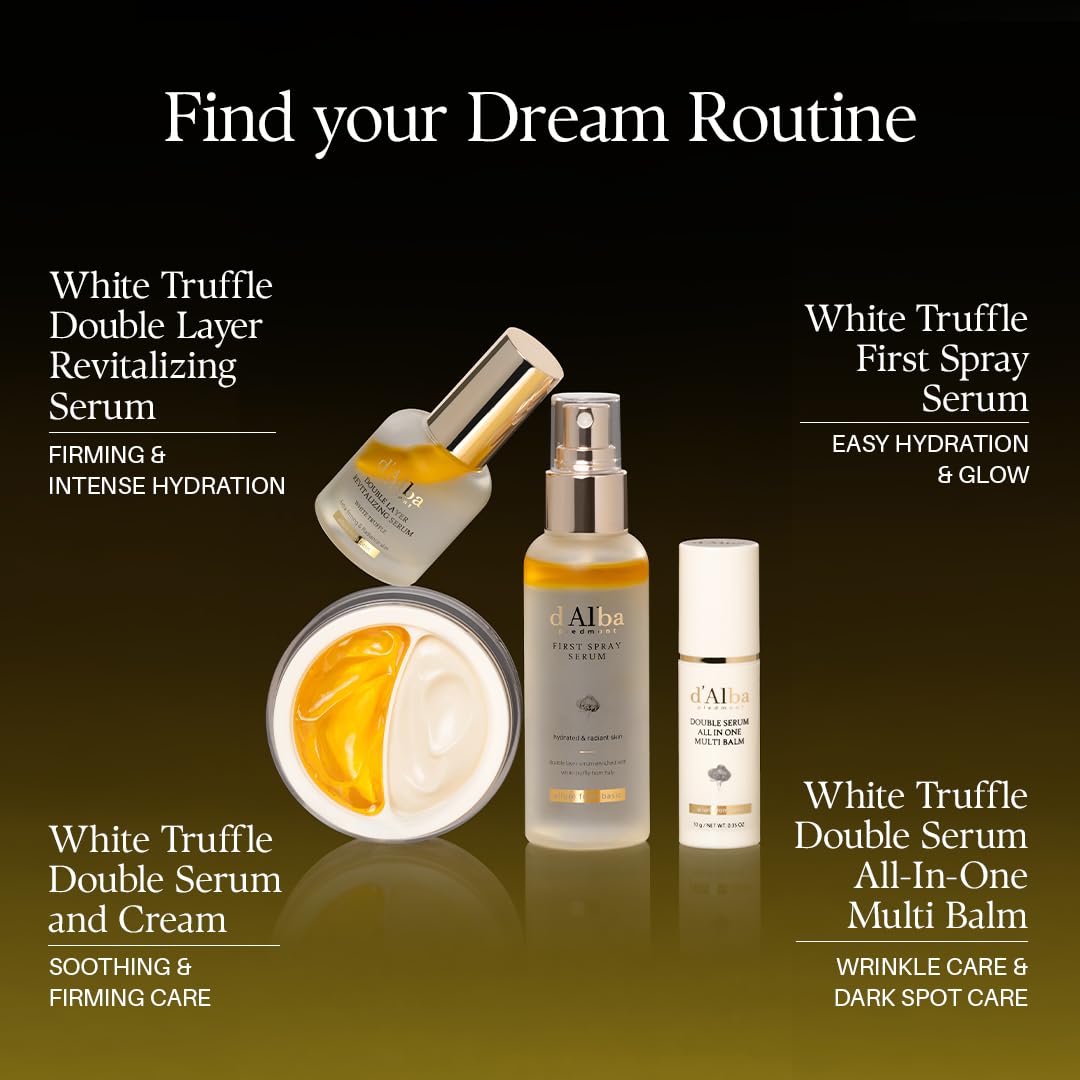 Italian White Truffle Double Serum All-In-One Multi Balm, Vegan Skincare with Vitamin C and Vegan Collagen, 3-In-1 anti Wrinkle, Eye Treatment, Dark Spot Remover