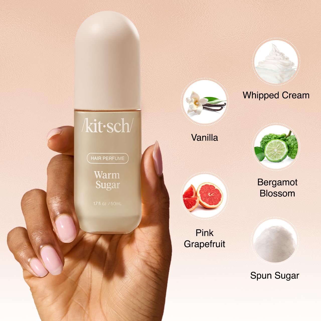 Hair Perfume for Women - Warm Sugar | Clean, Deodorizing & Patented Odor-Eliminating Technology Hair Spray & Body Mist - Freshen Hair, Body & Pillows - Pink Grapefruit & Vanilla Scent - 50Ml