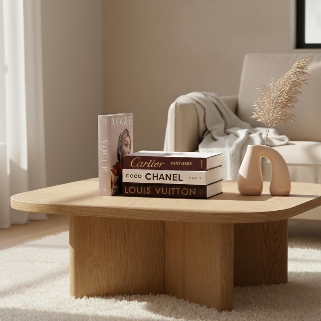 Luxe Large | 4 PCS Decorative Books for Home Decor | Coffee Table Book Decor | Faux Books for Decoration | Aesthetic Shelf & Bookshelf Decor for Living Room, Bedroom, or Office