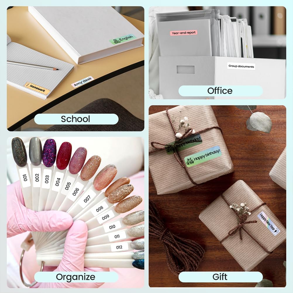 D30 Label Maker Machine, Portable Bluetooth Mini Label Printer, Smartphone Handheld Thermal Sticker Small Labeler Multiple Templates Font Icon Inkless Custom Label for Home Kids School Items