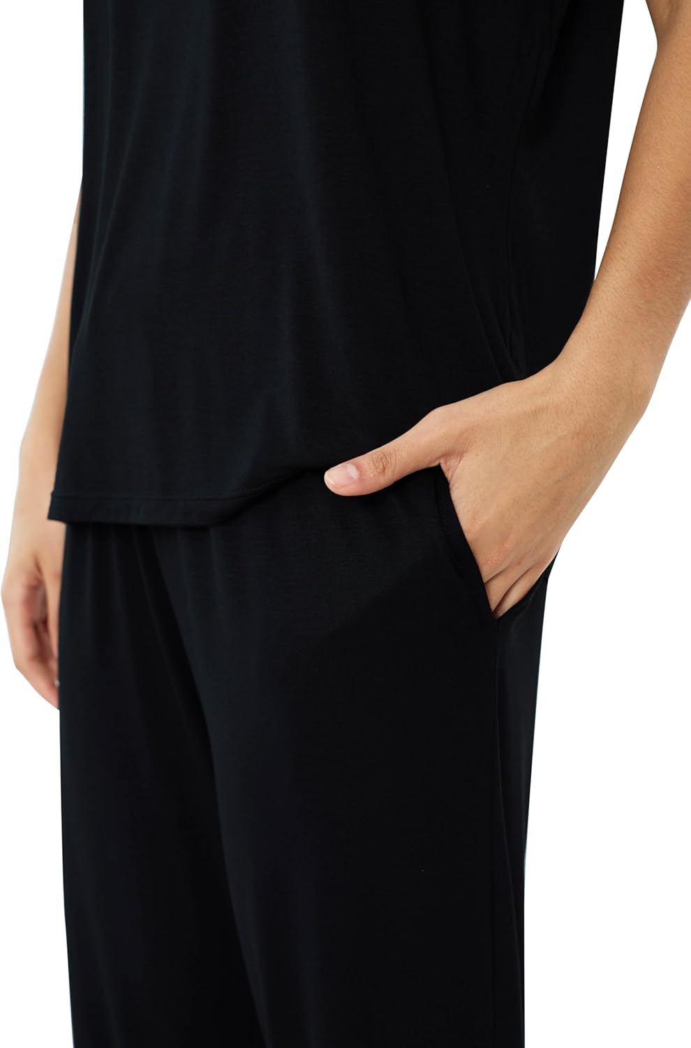 Bamboo Viscose Pajamas Women Ultra Soft Short Sleeve Jogger Pants Pjs Set Cooling Sleepwear