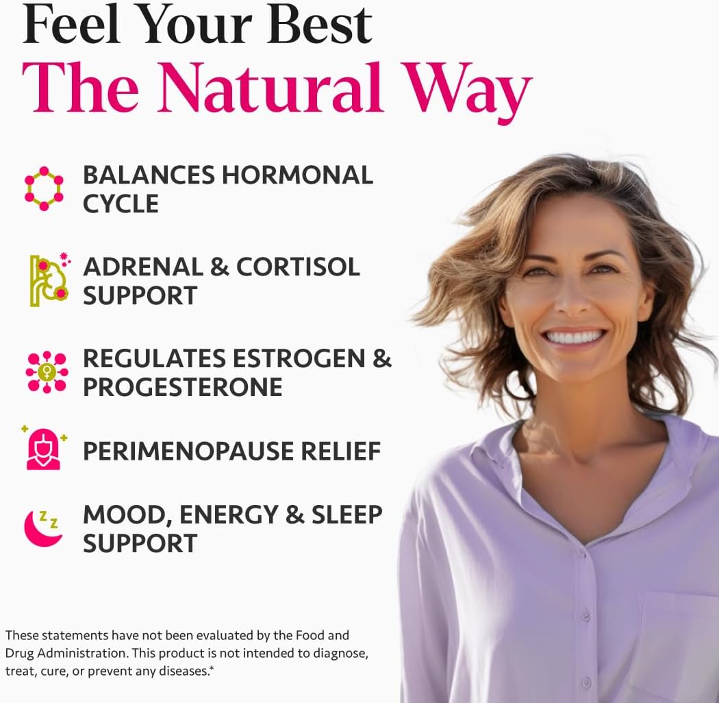 Ayurvedic Hormone Balance for Women | Cortisol Manager | Regulates Estrogen | Made in USA | Ashwagandha, Rhodiola, & Shatavari | Mood, Energy, & Sleep Support | Stress Relief | 60 Ct. - OSH Wellness