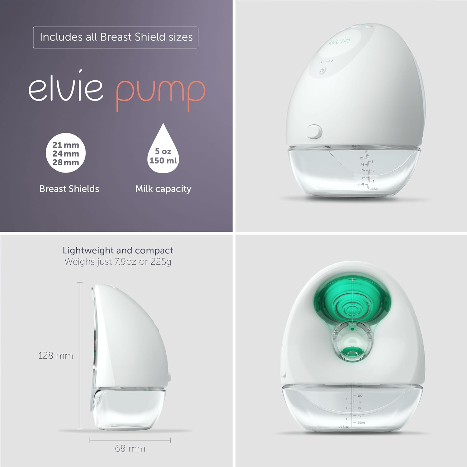 - Double, Wearable Breast Pump W/App - the Smallest & Quietest - Portable - Hands Free & Discreet - Automated W/Four Personalized Settings - Includes 3 Sets of Breast Shields