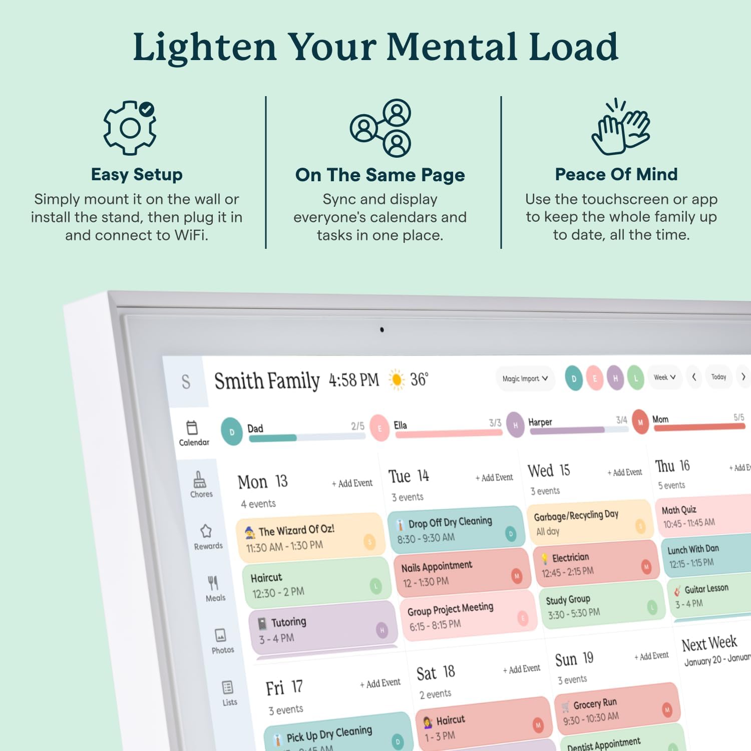 Calendar - 15" Digital Calendar - White