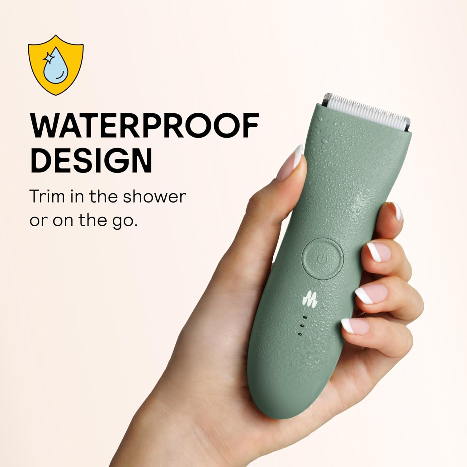 the Trimmer Original - Body Hair Trimmer for Men, Electric Shaver for Pubic Hair, Chest, Legs & Bikini, Waterproof & Rechargeable, Sage