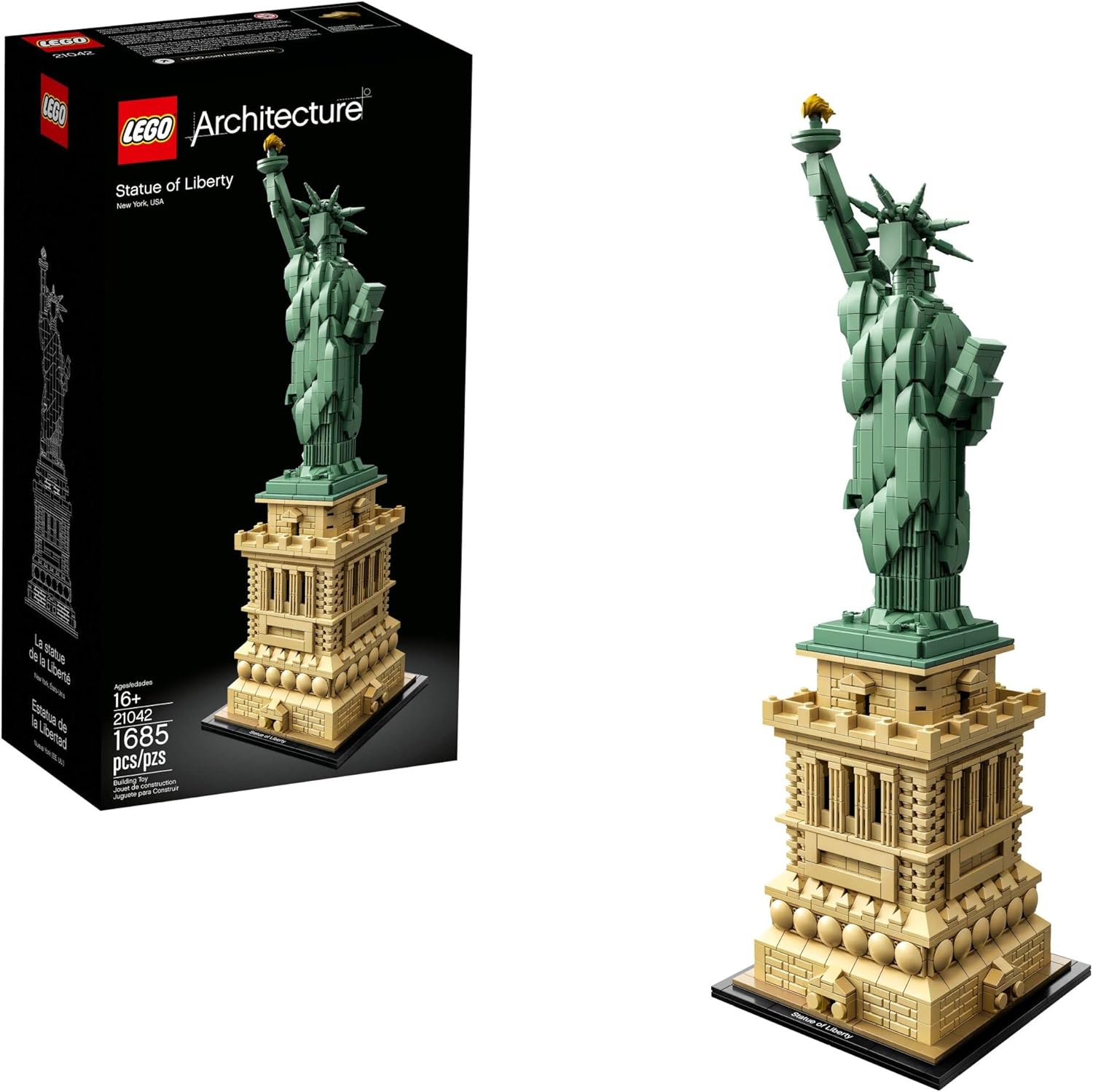 Architecture Statue of Liberty 21042 Model Building Set - Collectible New York City Souvenir, Creative Home Décor or Office Centerpiece, Great Gift Idea for Adults and Teens