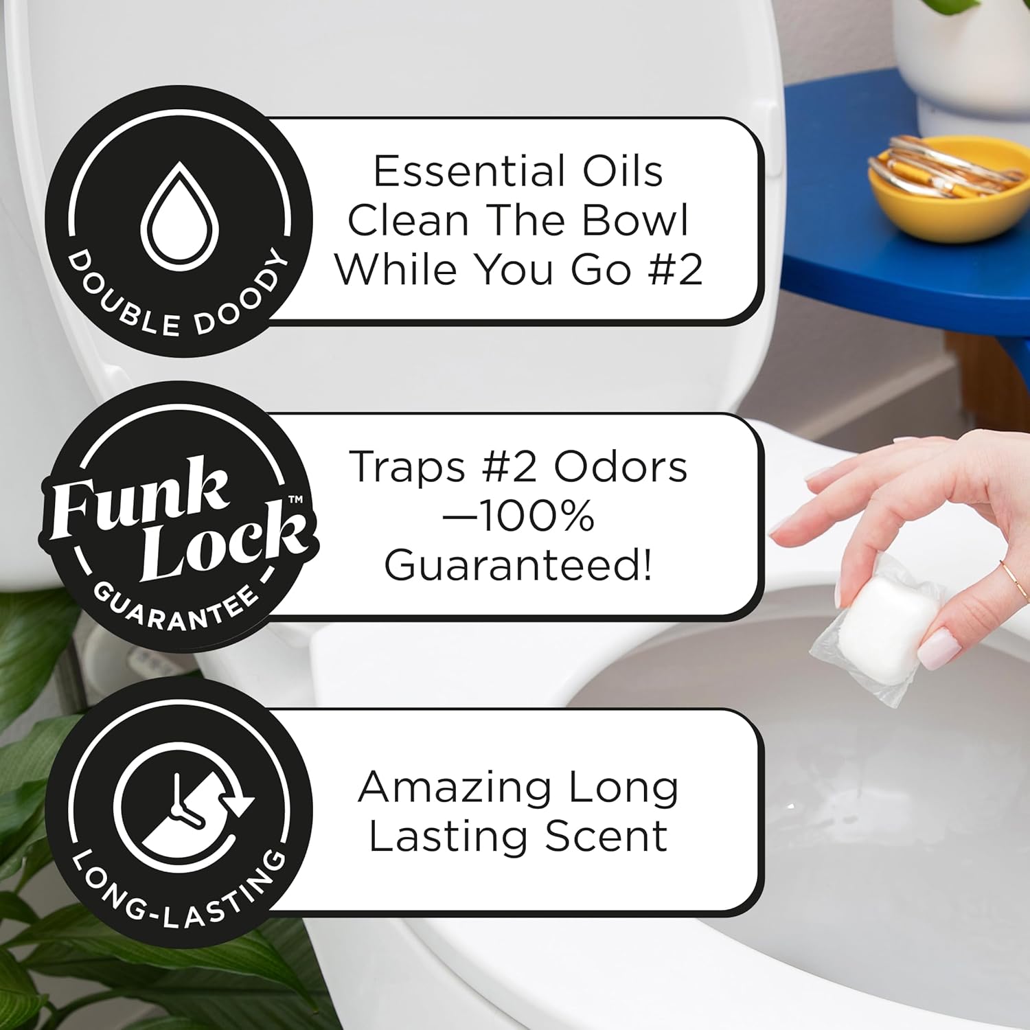 Before-You-Go 2-In-1 Toilet Potty Pods, Original Citrus, 20 Ct, Bathroom Odor Deodorizer and Toilet Cleaner with Essential Oils, Lemon, Bergamot and Lemongrass Scent