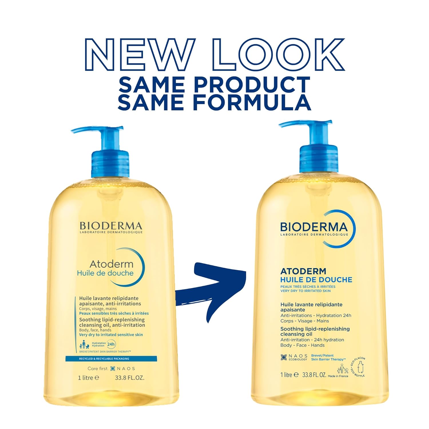 Atoderm Shower Oil, Cleansing Oil for Face & Body, Nourishing Cleansing Oil for Dry to Atopic Sensitive Skin for Softer & Smooth Skin for Your Whole Family