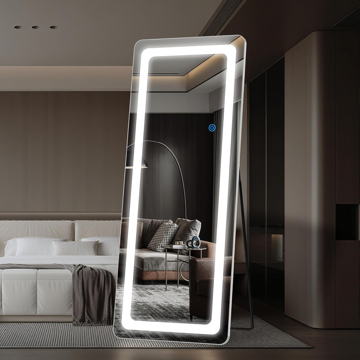 71"X28" LED Full Length Mirror, LED Mirror Full Length Lighted Floor Standing,Hanging Mirrors Floor Mirrors with Lighted for Bedroom, Livingroom, Bathroom, Rect Style