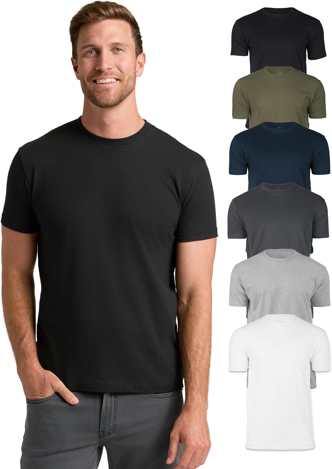 Mens T-Shirts – Short Sleeve Crew Neck T Shirts for Man, Cotton Blend Plain Novelty Men'S T-Shirts
