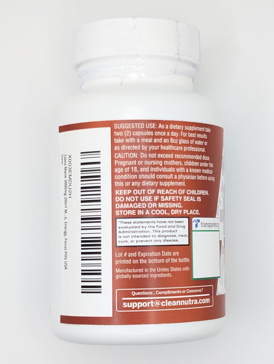 Lions Mane 20In1 Mushroom Supplement with Turkey Tail Reishi Cordyceps Chaga Maitake Meshima Poria Cocos Shiitake Oyster Porcini Enoki - 1 Pack