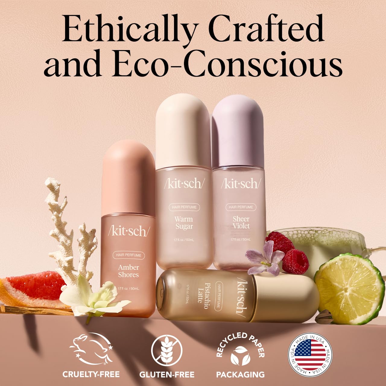 Hair Perfume for Women - Warm Sugar | Clean, Deodorizing & Patented Odor-Eliminating Technology Hair Spray & Body Mist - Freshen Hair, Body & Pillows - Pink Grapefruit & Vanilla Scent - 50Ml