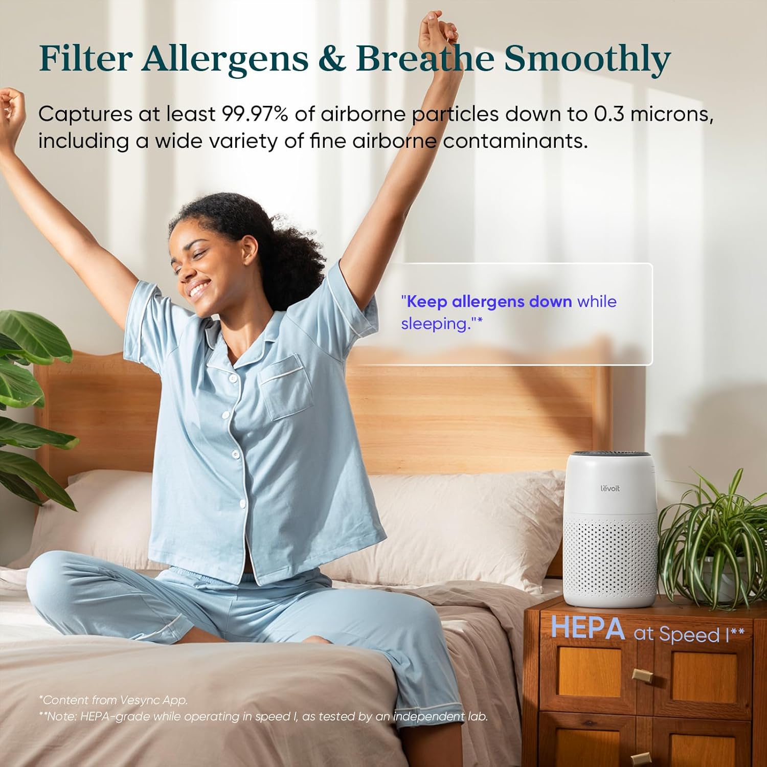 Air Purifiers for Bedroom Home Dorm, 3-In-1 Filter Cleaner with Fragrance Sponge for Better Sleep, Filters Smoke, Allergies, Pet Dander, Odor, Dust, Office, Desktop, Core Mini-P, White