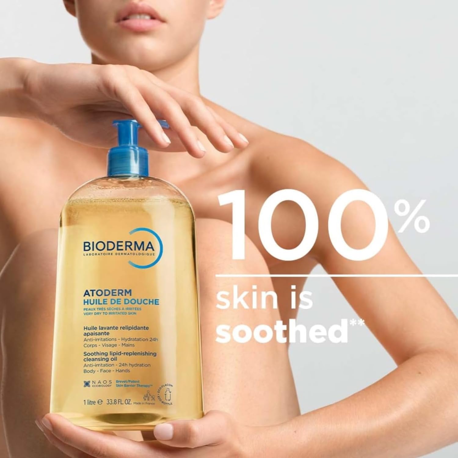 Atoderm Shower Oil, Cleansing Oil for Face & Body, Nourishing Cleansing Oil for Dry to Atopic Sensitive Skin for Softer & Smooth Skin for Your Whole Family