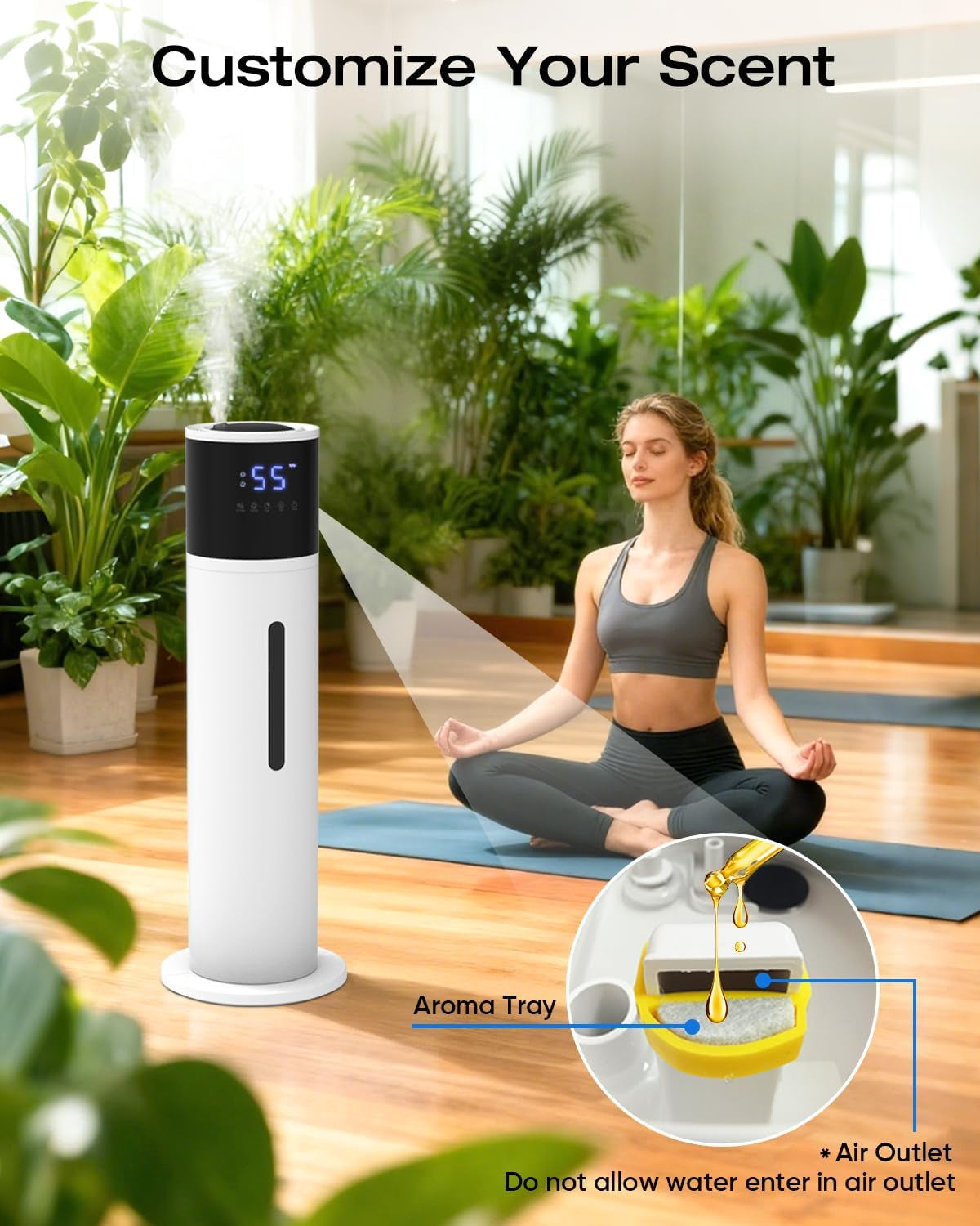 13L Humidifier Large Room, 100H Runtime 28 Db Quiet Cool Mist Air Humidifier for Bedroom, Baby Nursery, Living Room