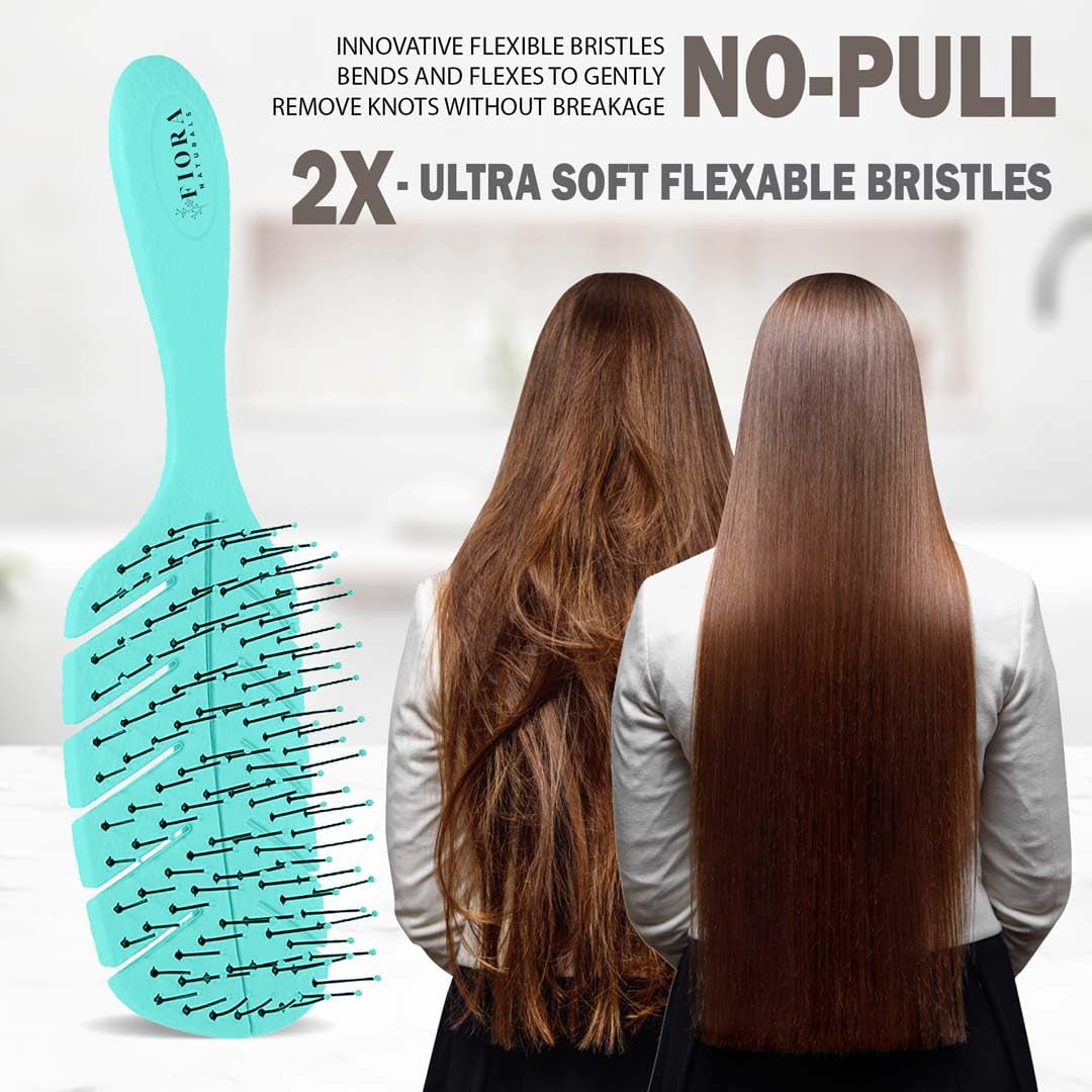 Detangler Brush by  - 100% Bio-Friendly Detangling Brush W/Ultra-Soft Bristles - Glide through Tangles with Ease - for Curly, Fine, Black Natural, Women, Men, Kids - Dry and Wet Hair