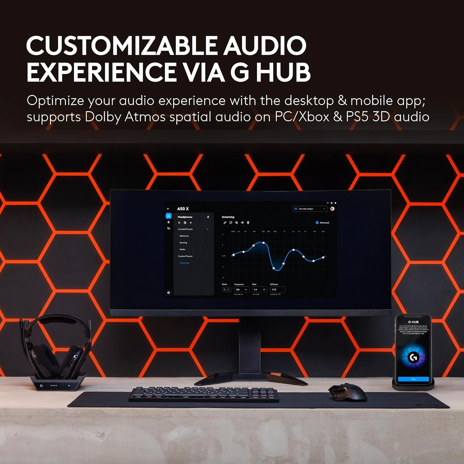 Astro A50 X Omni-Platform Wireless Gaming Headset + Base Station for PS5, Xbox, PC: PLAYSYNC Video & Audio Switcher, HDMI 2.1 4K 120Hz VRR, <24 Bit/48 Khz, 24Hr Battery, 2.4Ghz & BT - Black