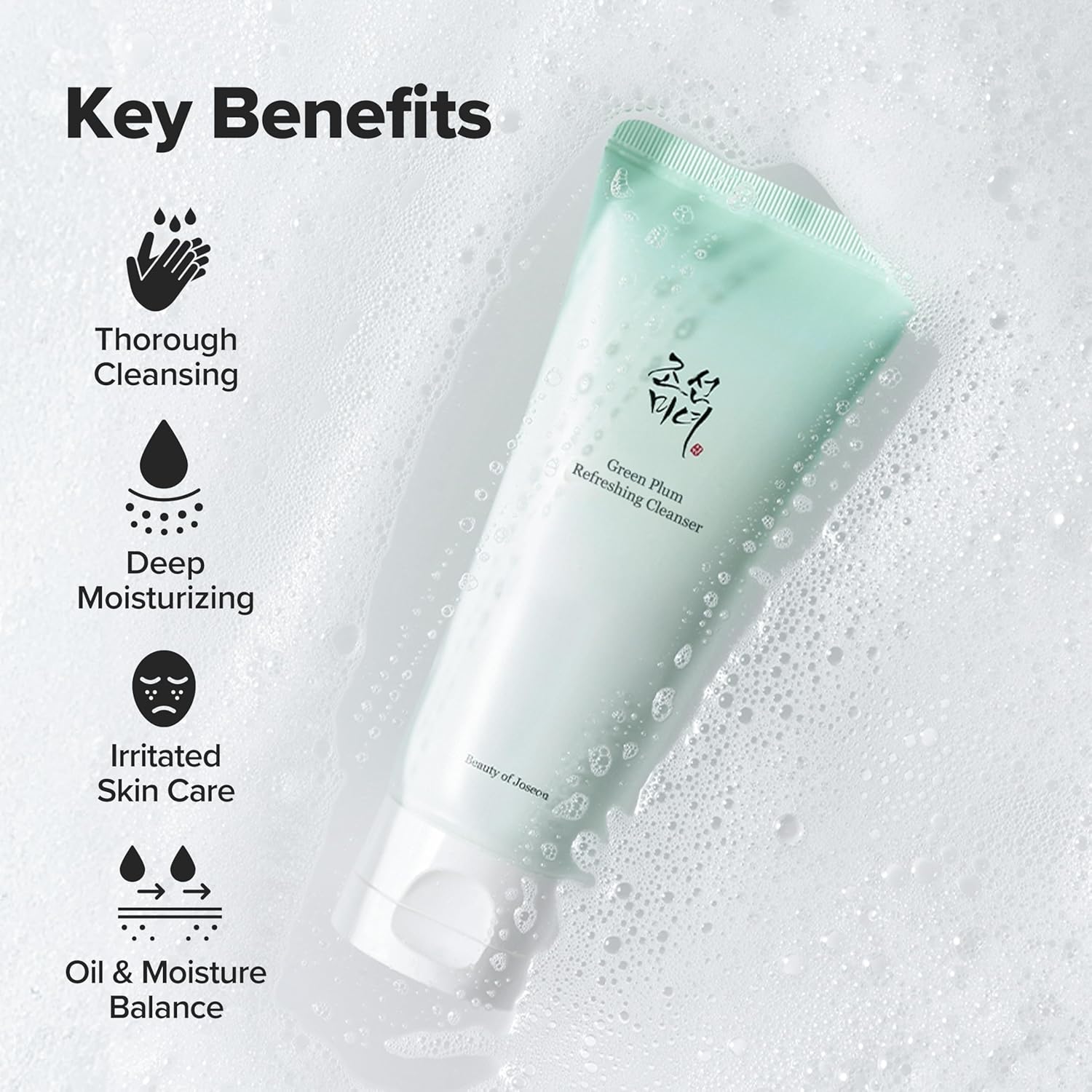 Green Plum Refreshing Cleanser Gel Type Deep Pore Cleansing, Acne Face Wash, Blackhead Remover for All Skin Types, Korean Skincare 100Ml, 3.38 Fl.Oz