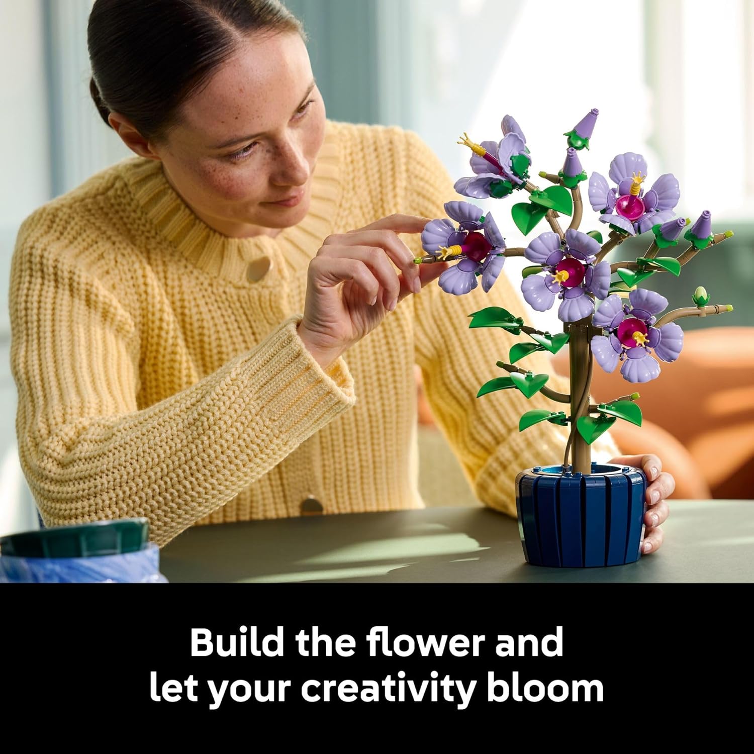 Botanicals Hibiscus Flower Building Set - Artificial Plant & Flower Building Blocks for Women & Men, Ages 18+ - Home, Office Decor Gift Idea - 10372