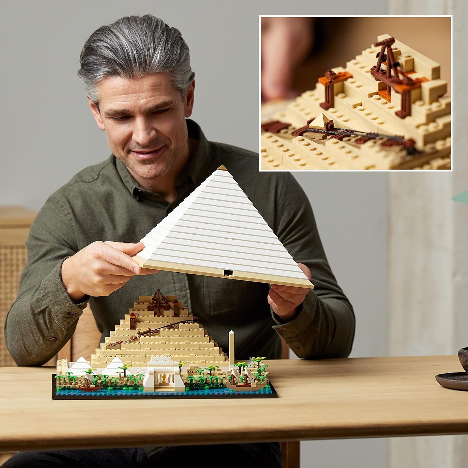 Architecture Great Pyramid of Giza Set 21058, Home Décor Model Building Kit, Creative DIY Activity, Famous Landmarks Collection