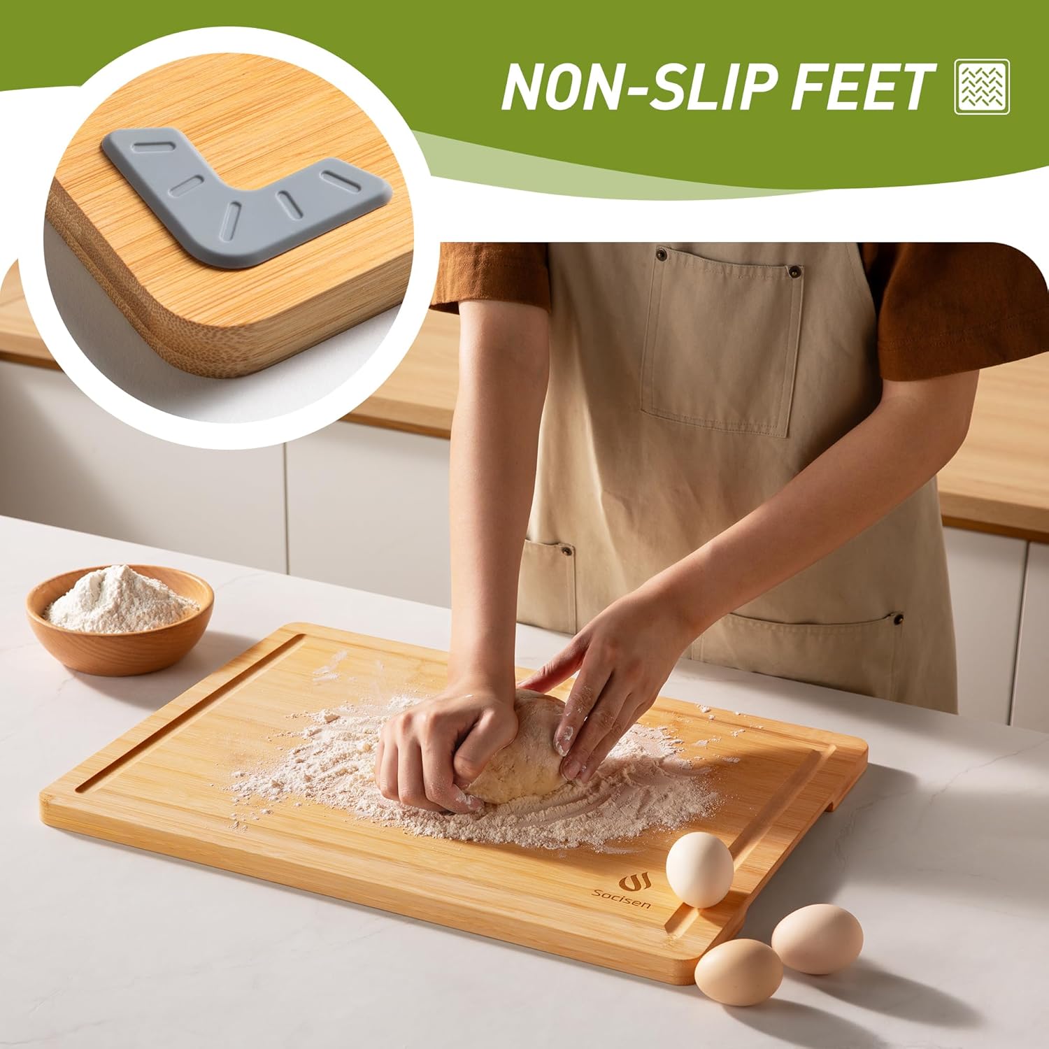 Bamboo Cutting Board Set Non Slip Feet over Sink Kitchen Gadgets Seller 2024 First Apartment Essentials New Home Must Haves Things Stuff Accessories House Warming Decor Housewarming Hostess Host Gifts