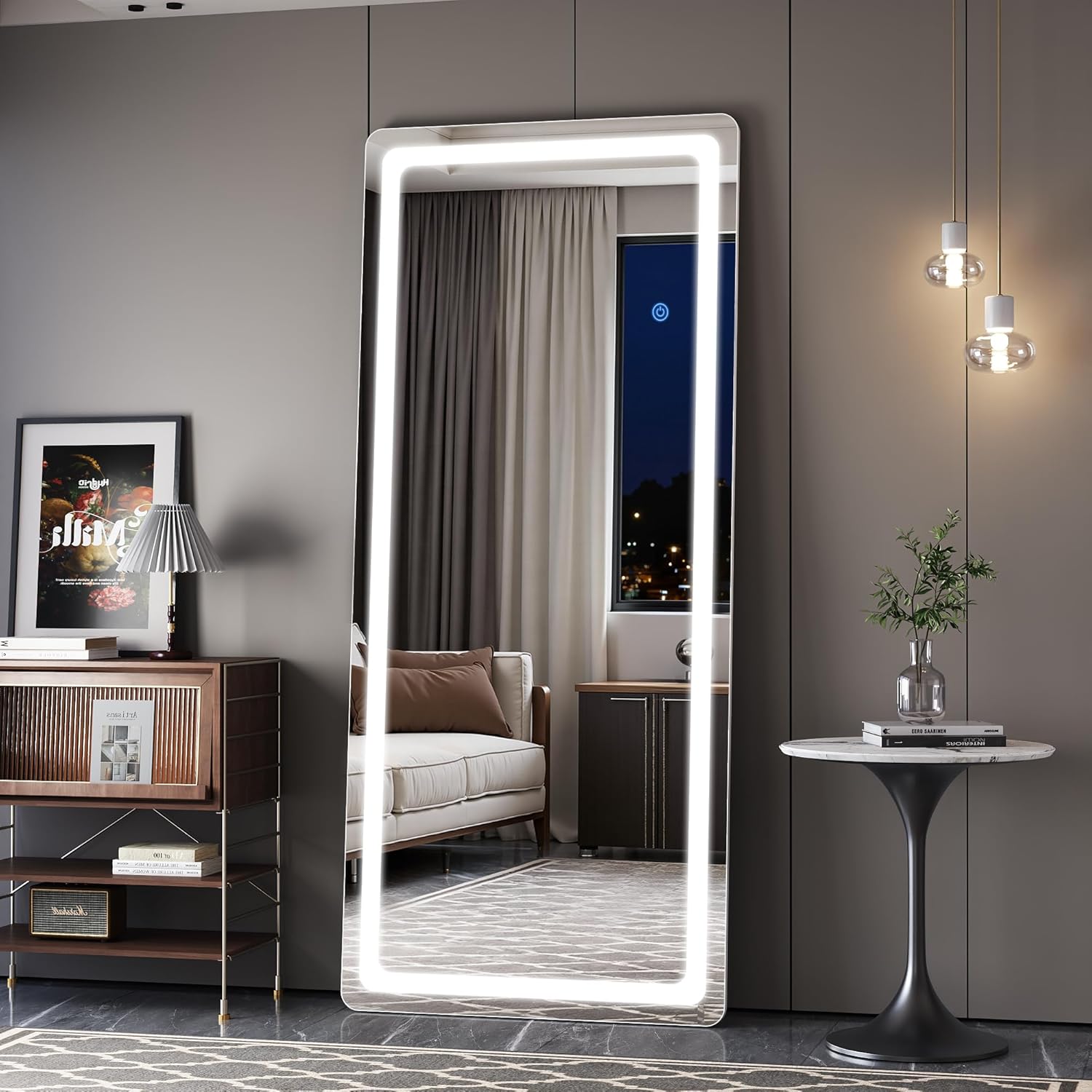 71"X28" LED Full Length Mirror, LED Mirror Full Length Lighted Floor Standing,Hanging Mirrors Floor Mirrors with Lighted for Bedroom, Livingroom, Bathroom, Rect Style