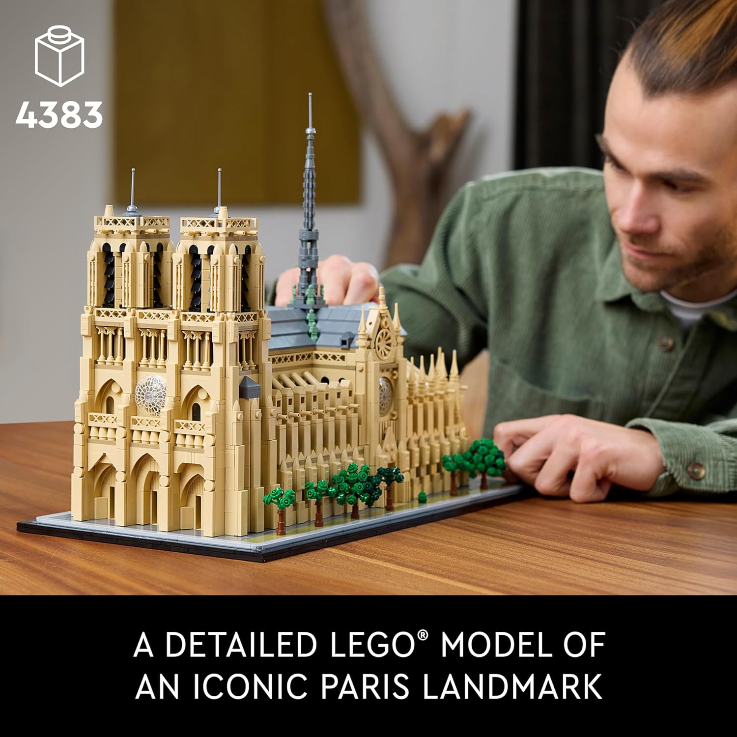 Architecture Notre-Dame De Paris Replica, Architectural Model Kit, Collectible Building Set for Adults, Build and Display Souvenir, Gift Idea for Lovers of History, Travel and Art, 21061