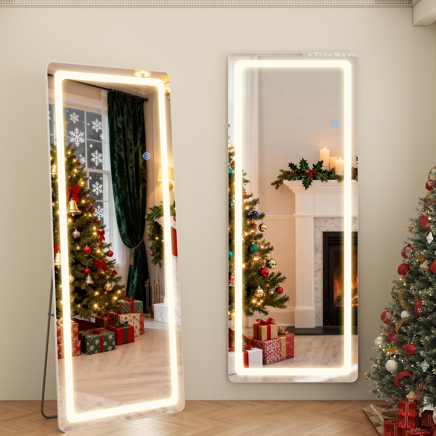 71"X28" LED Full Length Mirror, LED Mirror Full Length Lighted Floor Standing,Hanging Mirrors Floor Mirrors with Lighted for Bedroom, Livingroom, Bathroom, Rect Style