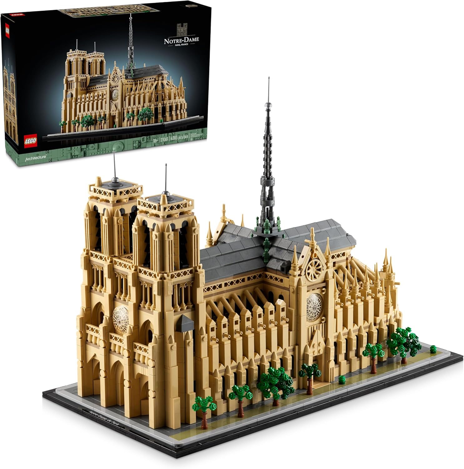 Architecture Notre-Dame De Paris Replica, Architectural Model Kit, Collectible Building Set for Adults, Build and Display Souvenir, Gift Idea for Lovers of History, Travel and Art, 21061