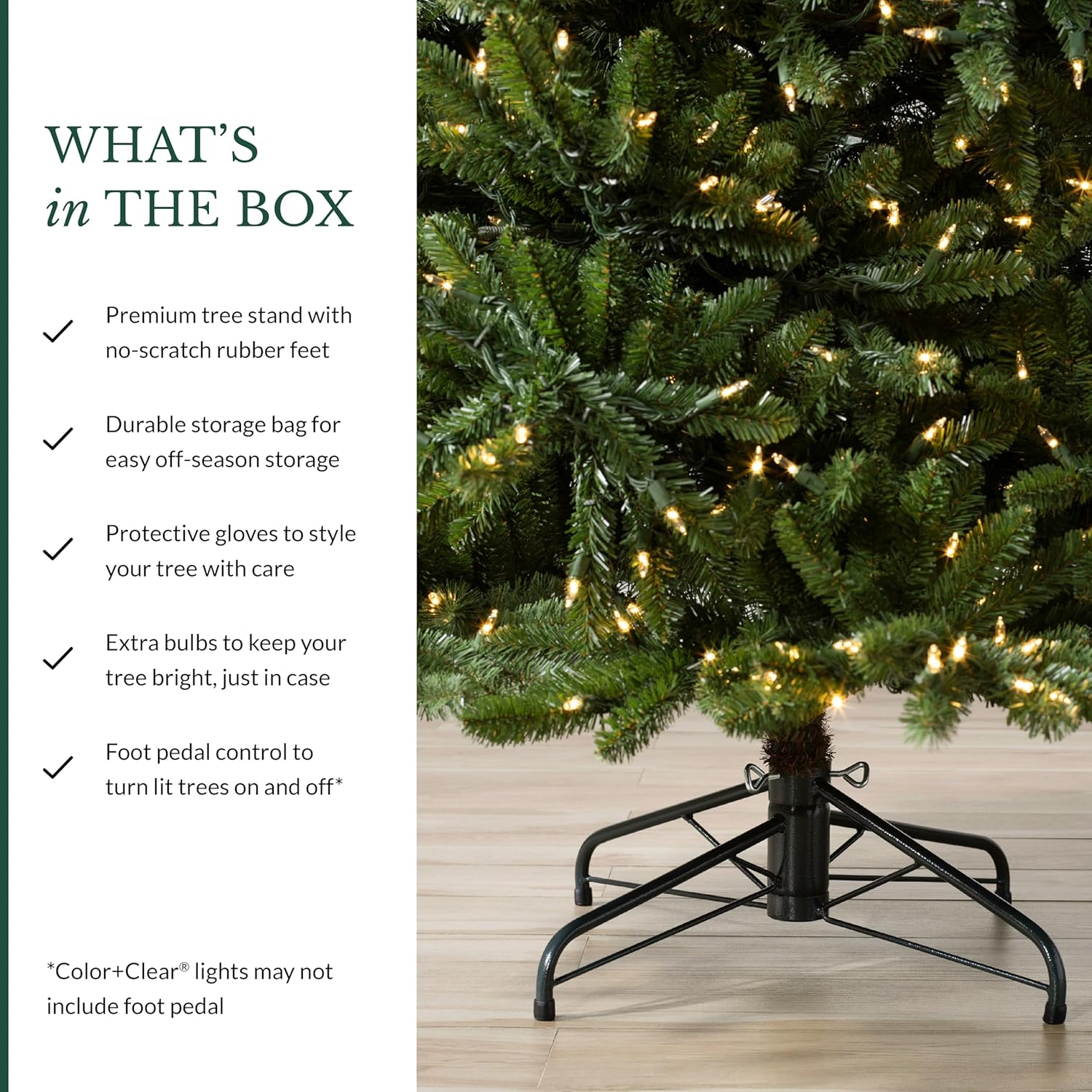 7.5Ft Pre-Lit Classic Blue Spruce - Artificial Christmas Tree with 1000 Clear Incandescent Lights, Easy Plug Technology, Premium Stand & Storage Bag for Indoor Holiday Decorating