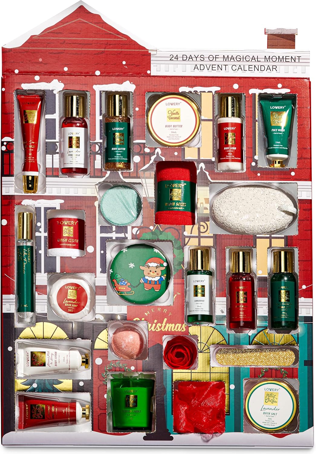 Advent Calendar 2025 Adult Women – 24Pc Beauty & Spa Christmas Advent Calendar for Teen Girls – Limited Edition Bath & Body Gift Set – Makeup & Skincare Countdown Calendar