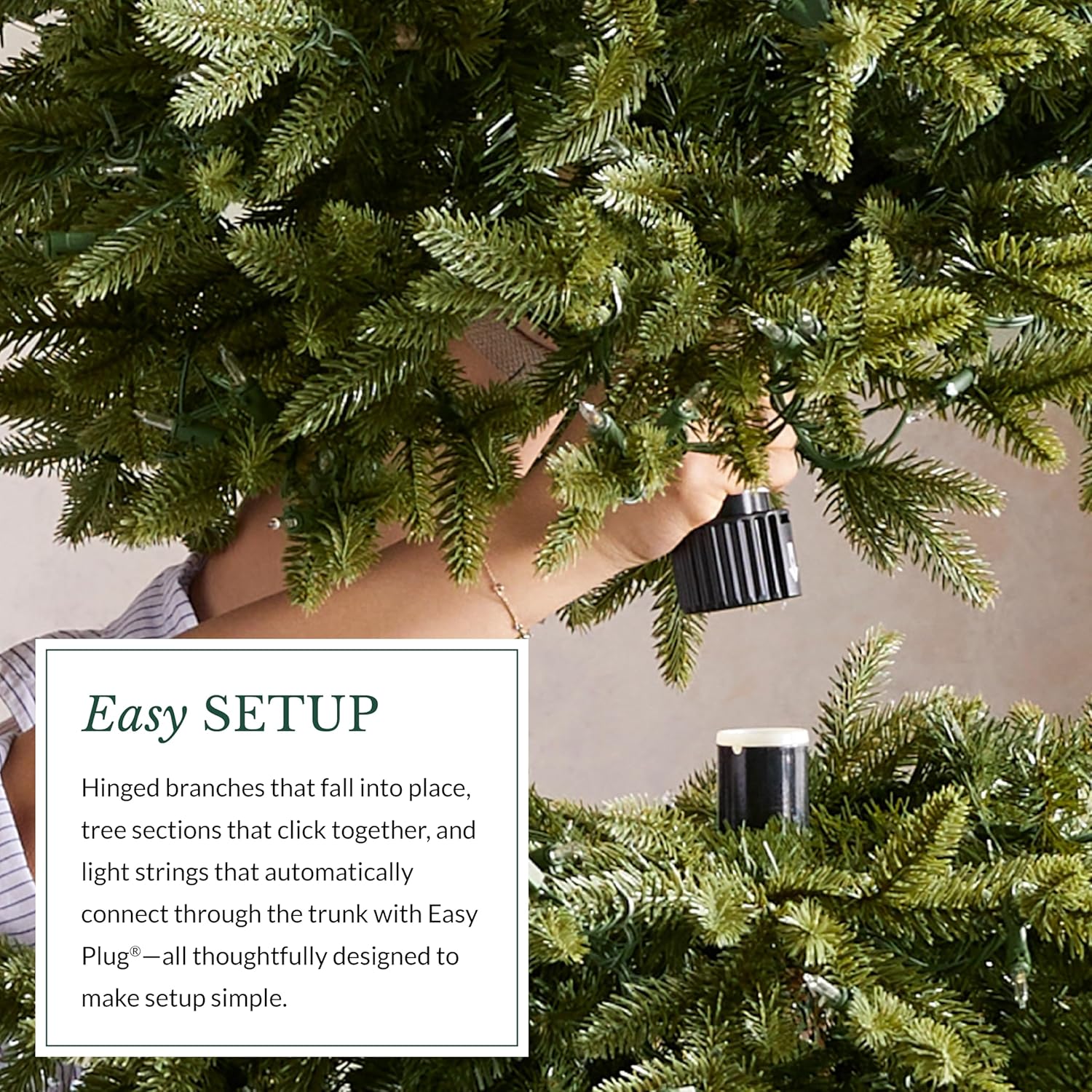 7.5Ft Pre-Lit Classic Blue Spruce - Artificial Christmas Tree with 1000 Clear Incandescent Lights, Easy Plug Technology, Premium Stand & Storage Bag for Indoor Holiday Decorating