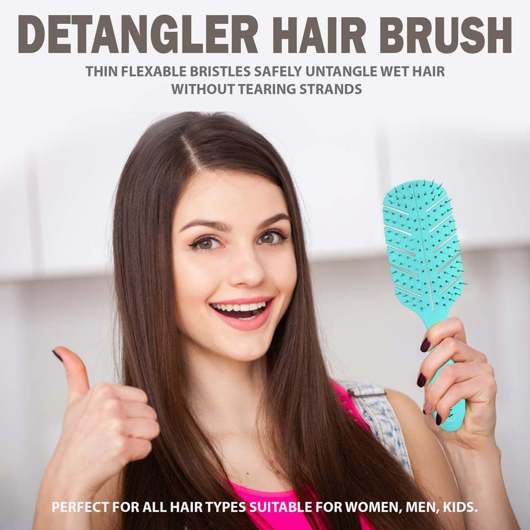 Detangler Brush by  - 100% Bio-Friendly Detangling Brush W/Ultra-Soft Bristles - Glide through Tangles with Ease - for Curly, Fine, Black Natural, Women, Men, Kids - Dry and Wet Hair