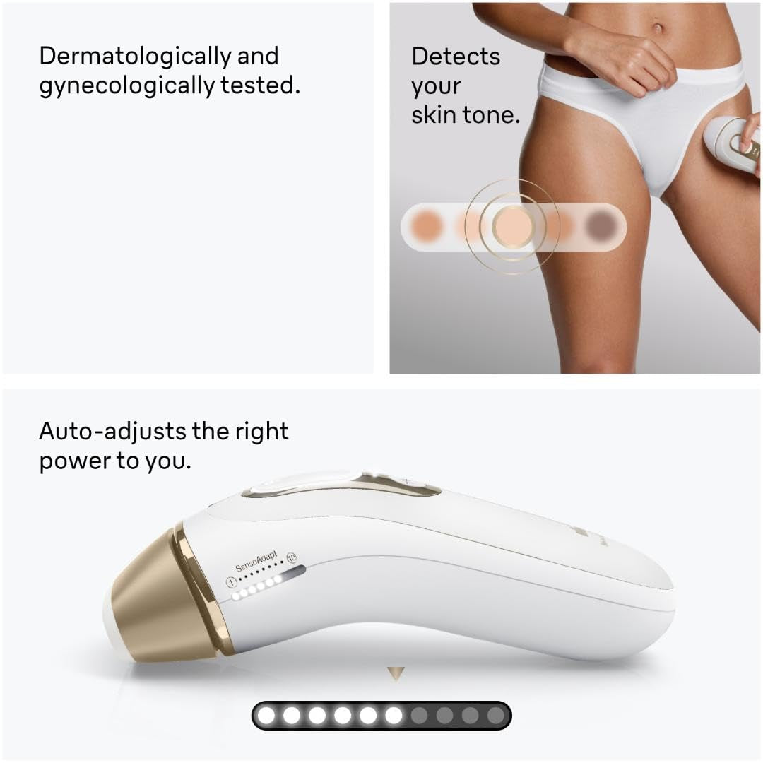 IPL at Home Laser Hair Removal for Women and Men, Silk Expert Pro 5 PL5137 with Venus Swirl Razor, Permanent Visible Hair Reduction in Hair Regrowth for Body & Face, Corded, PL5137