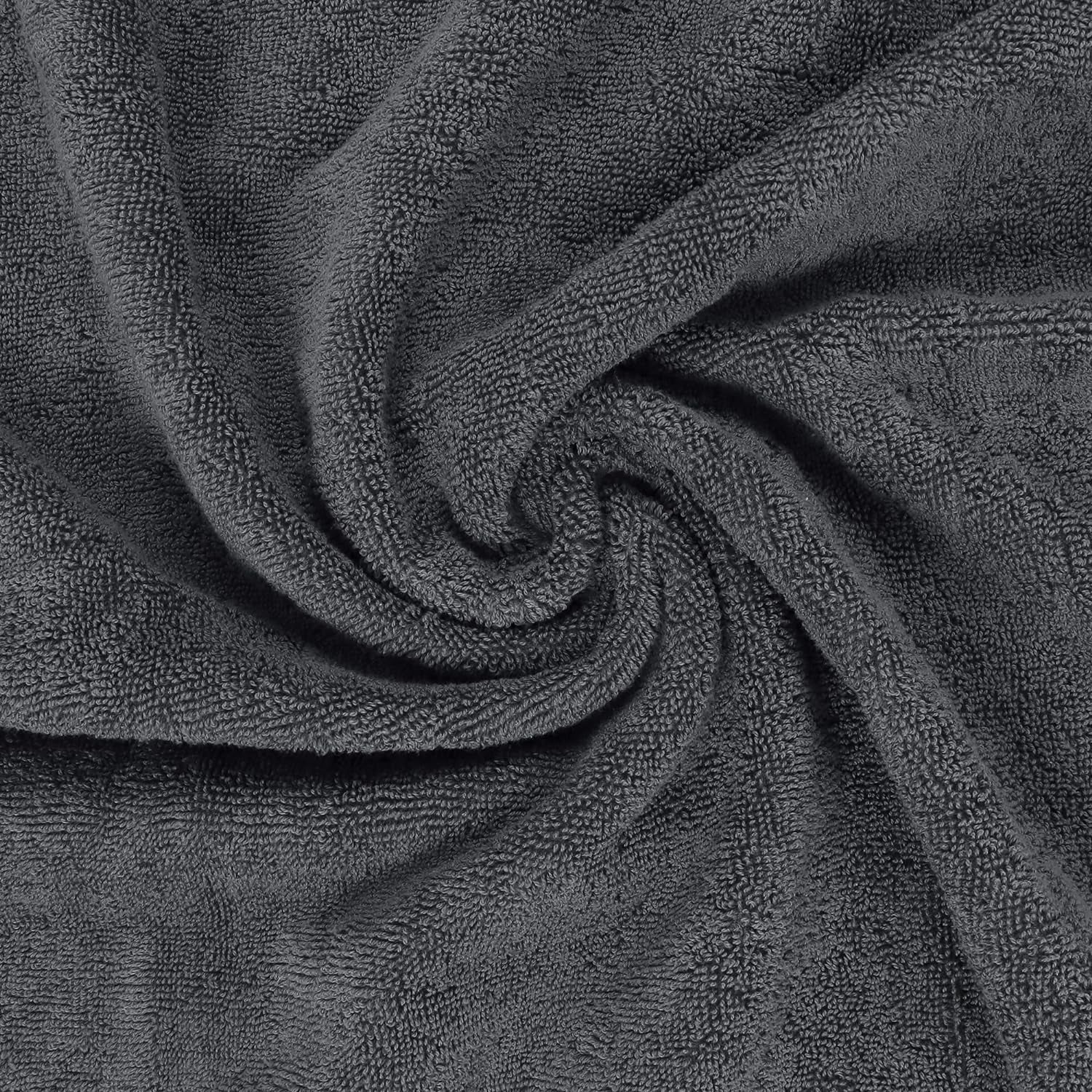 8 Piece Premium Towel Set, 2 Bath, 2 Hand, and 4 Wash Cloths, 600 GSM 100% Ring Spun Cotton, Highly Absorbent Towels for Bathroom, Gym, Hotel, and Spa, Grey