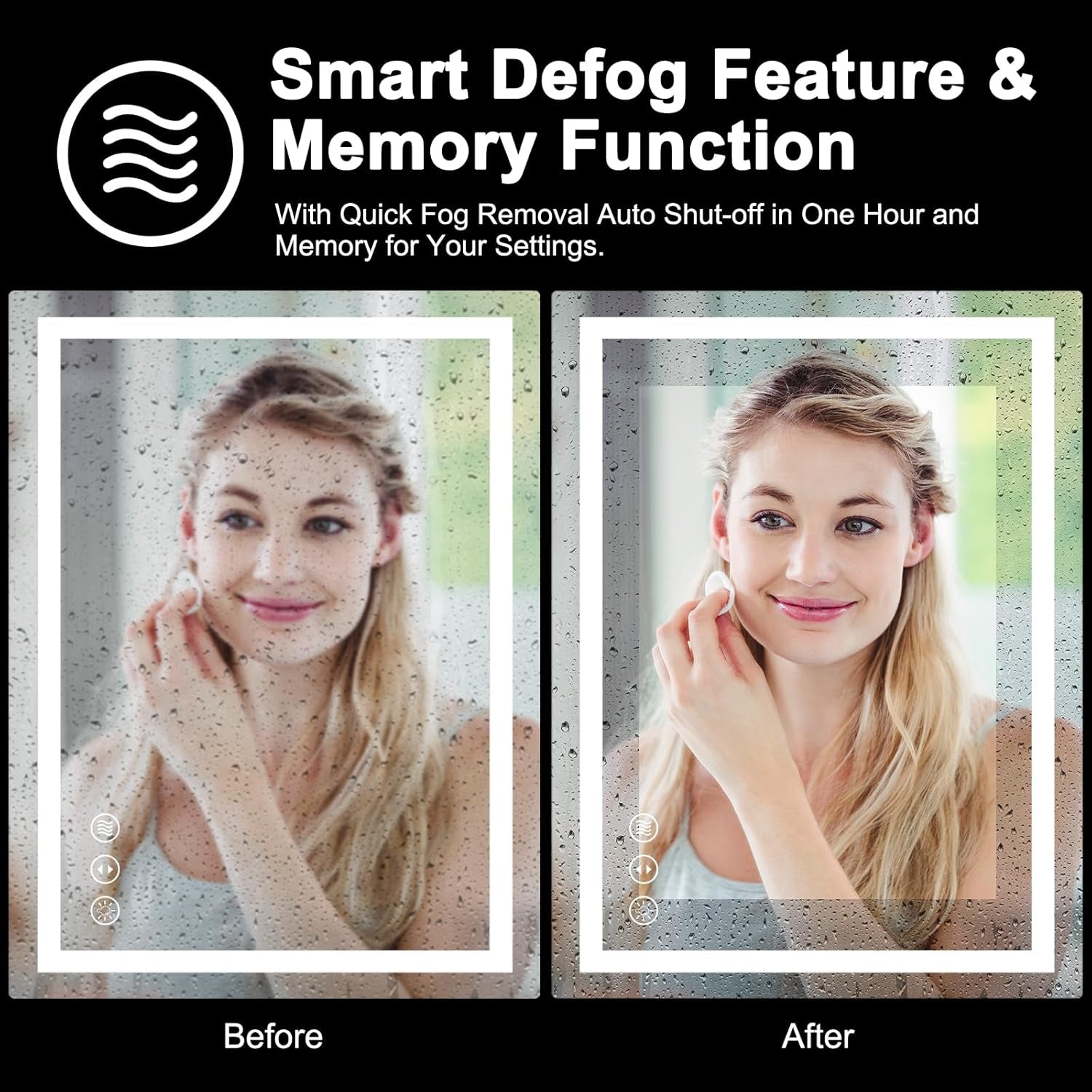 LED Bathroom Mirror with Lights, 24X32 Anti-Fog Wall-Mounted Vanity Mirror with Front and Backlight,Dimmable Bathroom Memory Function Tempered Glass Mirror ETL Listed