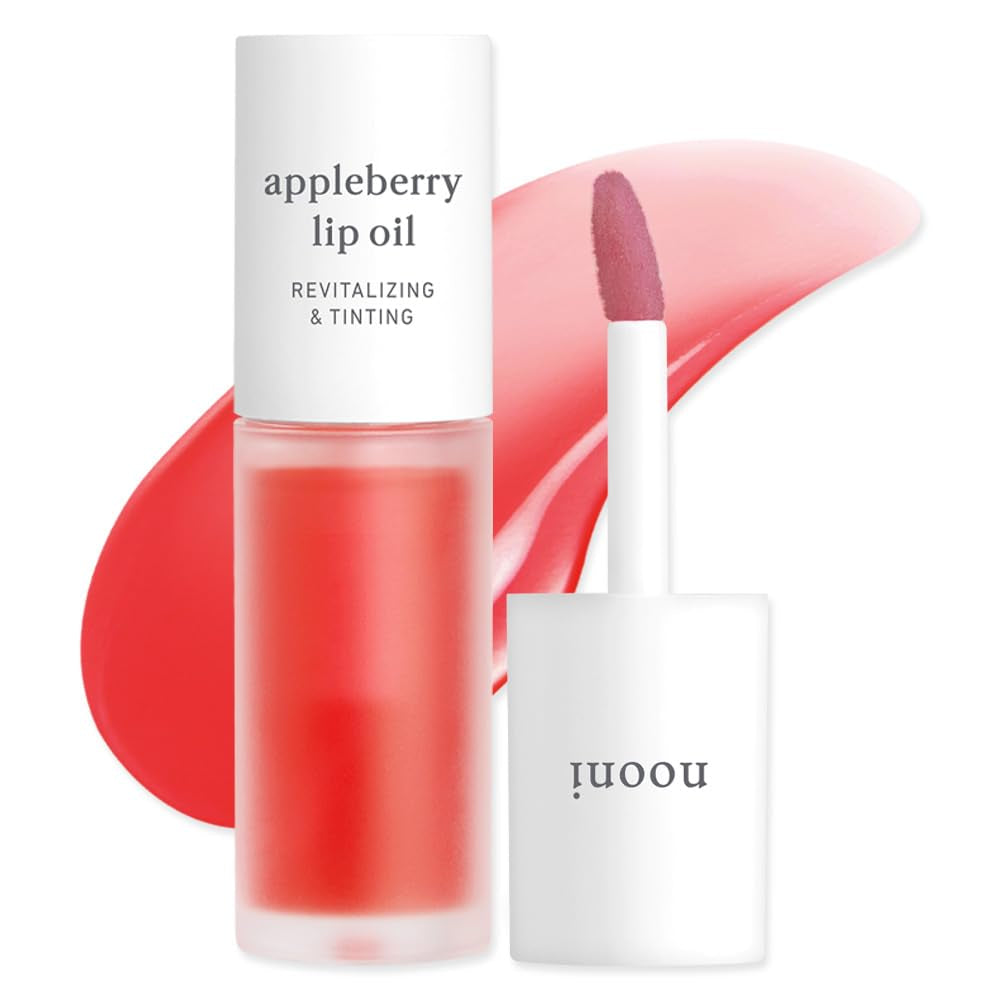 Korean Lip Oil - Appleberry | Long-Lasting, Moisturizing, Plumping, Revitalizing for Dry Lips, Waterproof, No Peel Off, Hydrating, Nourishing Crystal Clear, Stocking Stuffers, 0.12 FL Oz