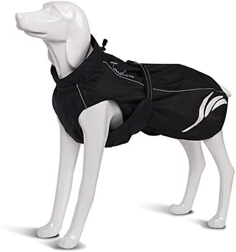 Mt. Tallac Winter Dog Coat - Technical Jacket Is Waterproof, Windproof, Reflective, Insulated with Thick Fleece Lining, and Easily Adjustable to Small or Deep Chested Dogs. (24" - 60Cm, Black)