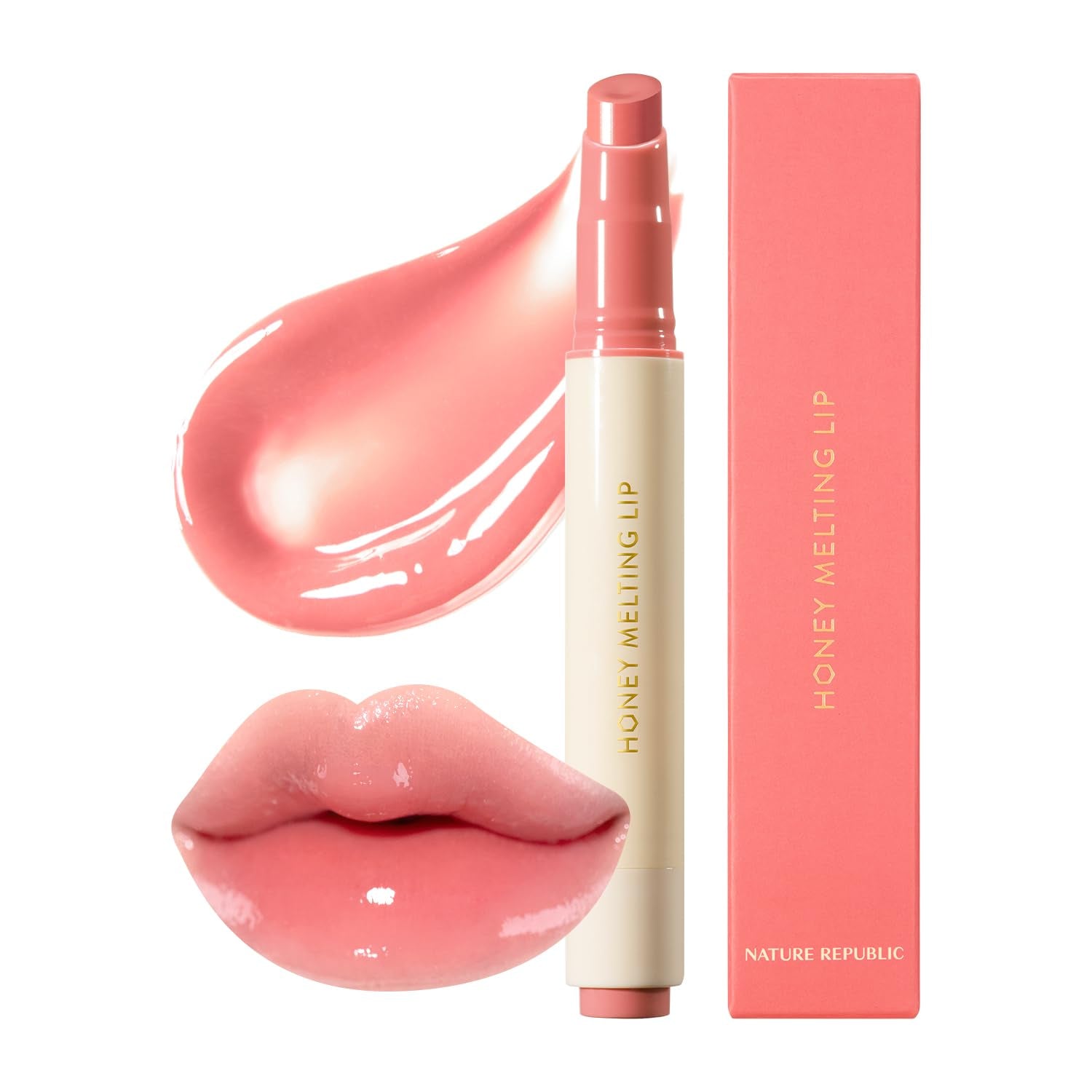 HONEY MELTING LIP (02 FIG) SOFT LIP STICK, Hydrating Gloss, Moisturizing Balms, Sheer Tint, Shine & Nude, Glowy Finish, Korean Make Up, Stocking Stuffers