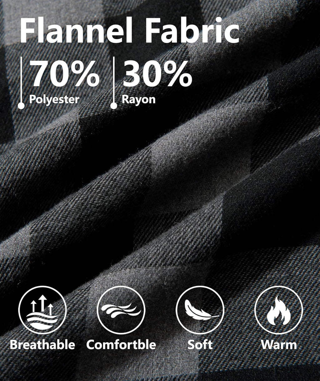 Boys Flannel Shirt with Hood Unisex Kids Long Sleeve Button down Plaid Shirts for 6-15 Years