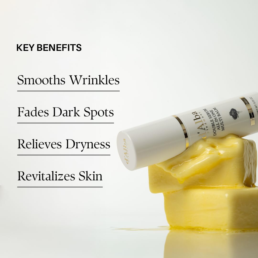 Italian White Truffle Double Serum All-In-One Multi Balm, Vegan Skincare with Vitamin C and Vegan Collagen, 3-In-1 anti Wrinkle, Eye Treatment, Dark Spot Remover