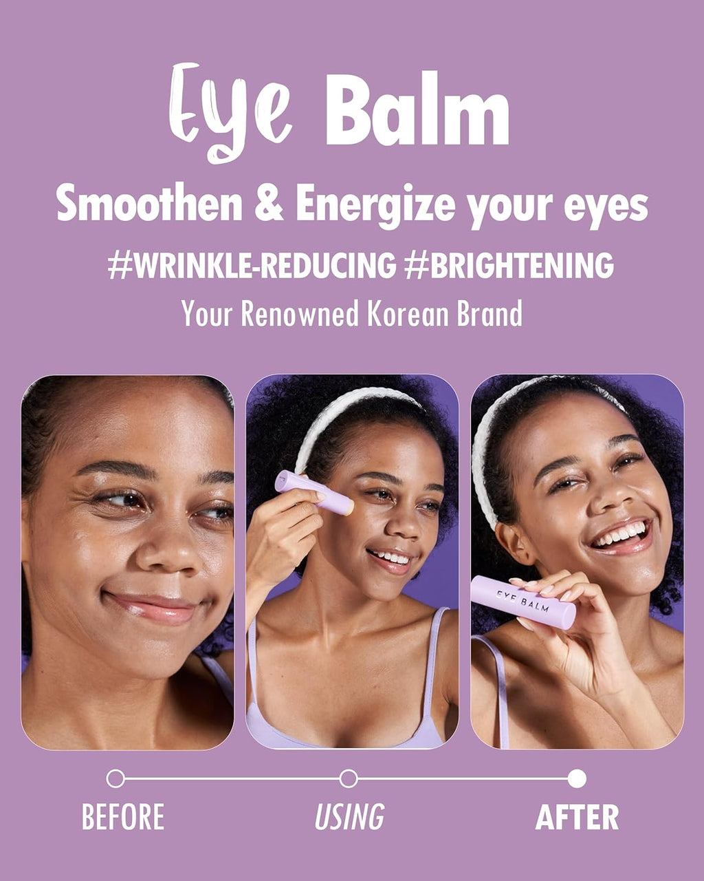 BALM SERIES - Eye Balm Stick & Moisture | under Eye Brightener & Glow | Hydrating Stick & Multi-Purpose Korean Cream Dark Circles & Fine Lines (0.32 Oz)