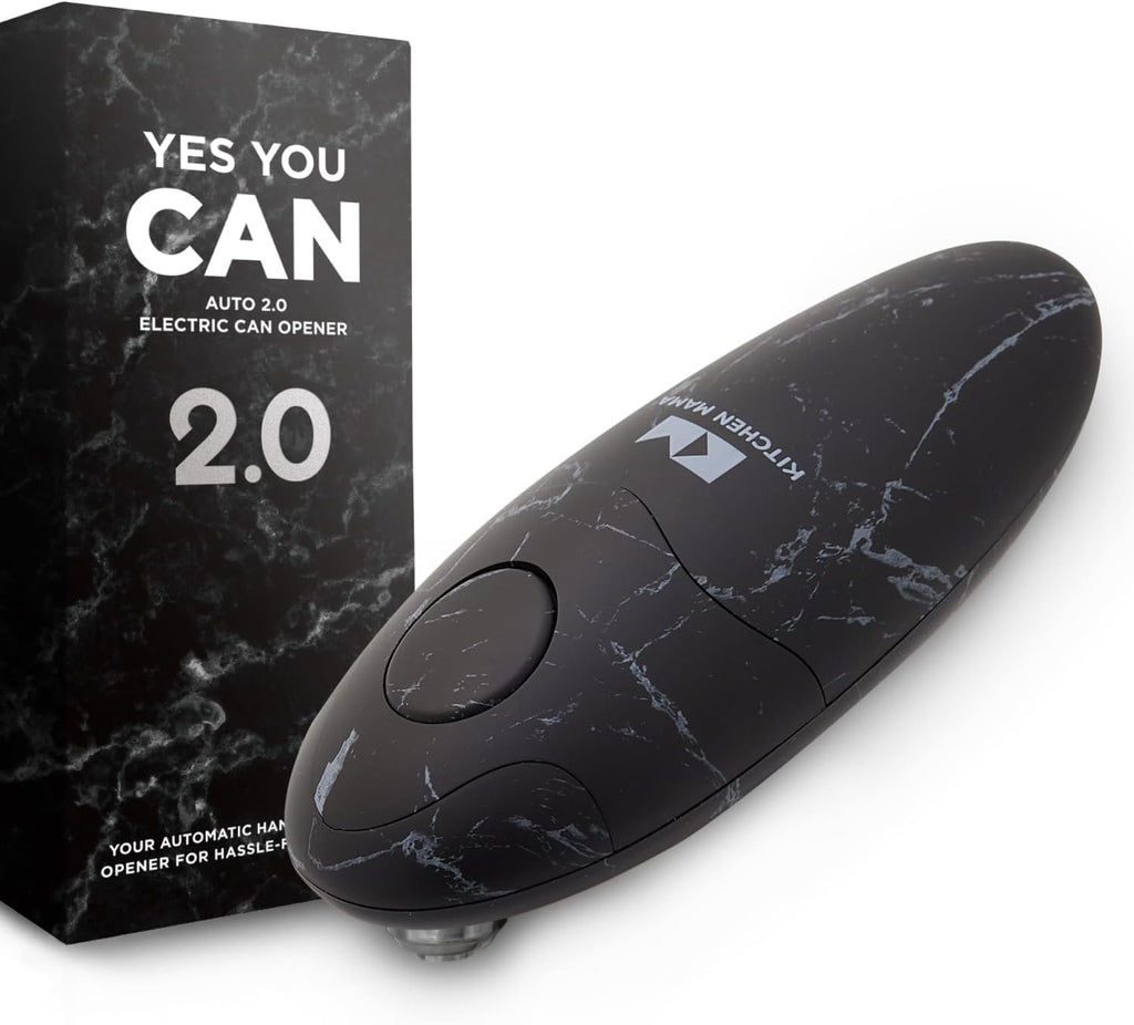 Auto 2.0 Electric Can Opener: Blade Opens Almost Any Can Pop or Soda Can - Automatic, Hands Free, Safe, Smooth Edge, Lid Remover, Battery Operated, Cordless, YES YOU CAN (Marble Black)